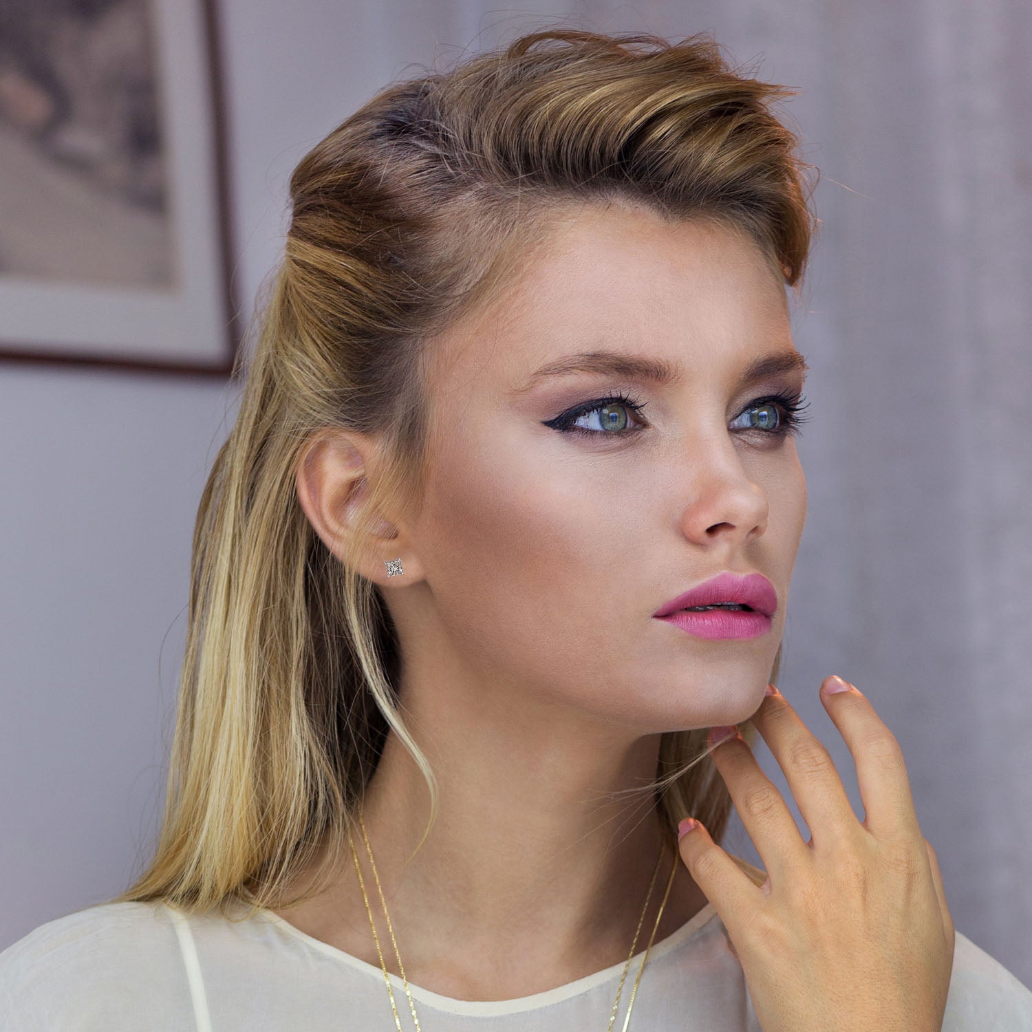 עגילי פרינס מעבדה - levys-jewelry