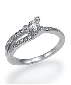 טבעת וינטג', טבעת אירוסין וינטג', טבעת אירוסין טוויסט, טבעת אירוסין זהב לבן, טבעת אירוסין מיוחדת