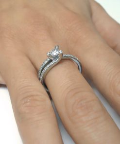 טבעת וינטג', טבעת אירוסין וינטג', טבעת אירוסין טוויסט, טבעת אירוסין זהב לבן, טבעת אירוסין מיוחדת
