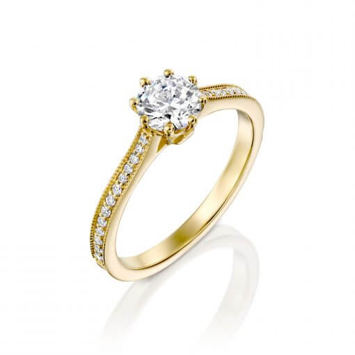 טבעת אמבר זהב צהוב